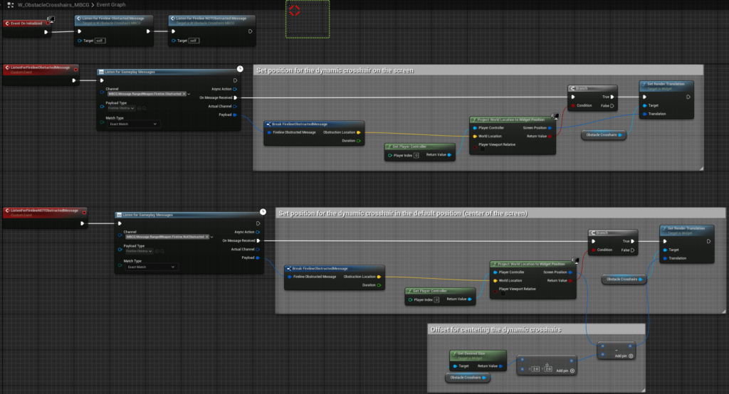 Implementing Weapon Raycasting for UE Lyra-Based Third-Person Shooter Games - W_ObstacleCrosshairs_MBCG